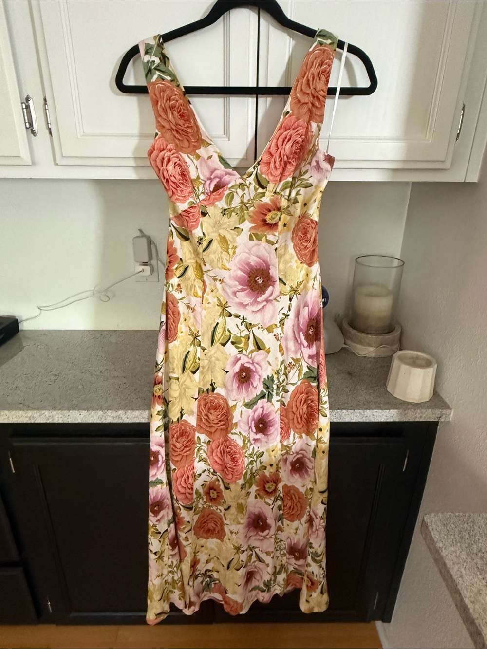 Anthropologie Paper Hearts Floral V-Neck Dress,  Garden Wedding Guest Dress